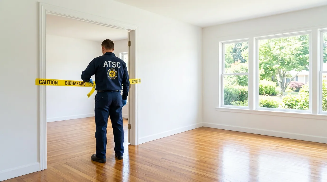 Certified biohazard cleanup crew performing Decomposition Cleanup in Sharon Hill